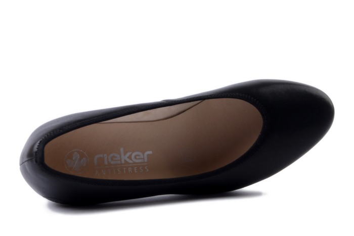 RIEKER 44650-04 black, czółenka damskie