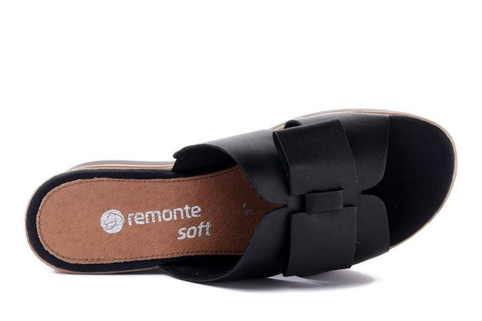 RIEKER REMONTE D6456-00 black, klapki damskie