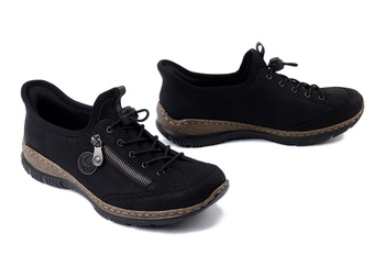 RIEKER N3267-01 black, półbuty damskie