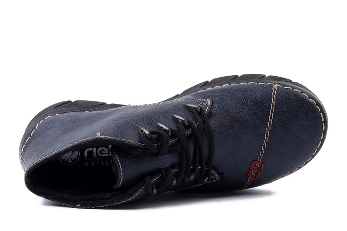 RIEKER 55002-14 blue, trzewiki damskie