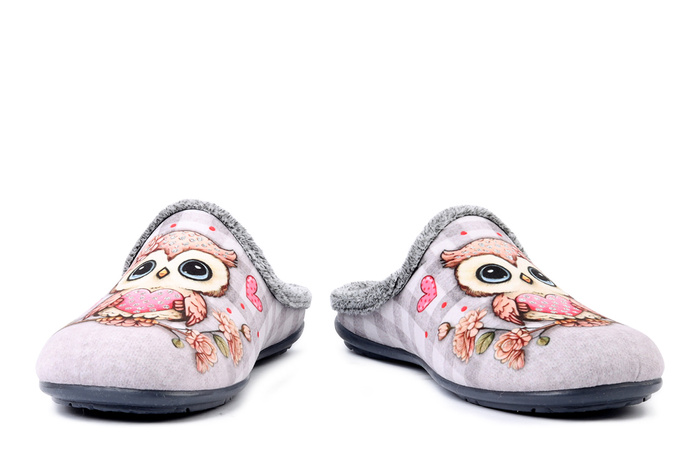 MANITU 320291-91 hellgrau, kapcie damskie