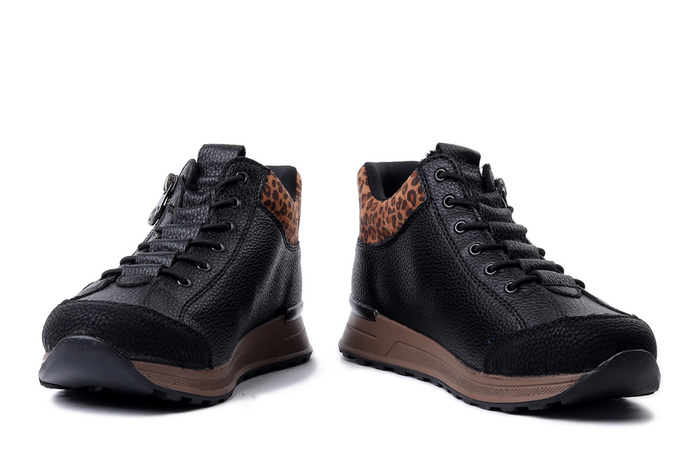 RIEKER N1457-00 black, trzewiki damskie