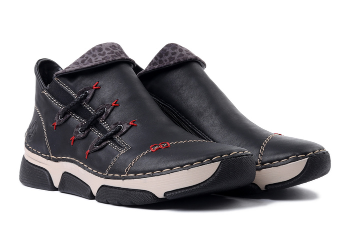 RIEKER 45983-00 black combiantion, botki damskie
