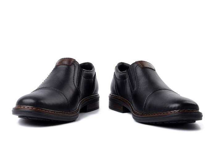 RIEKER 17659-00 black, półbuty męskie