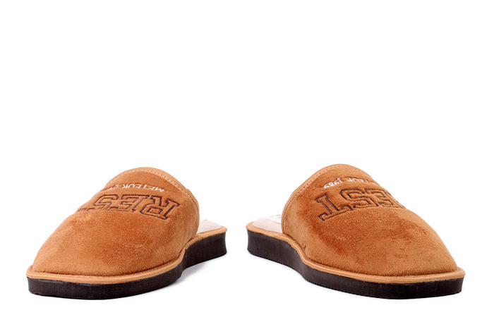 METEOR 500 Krzyś brązowy, kapcie męskie