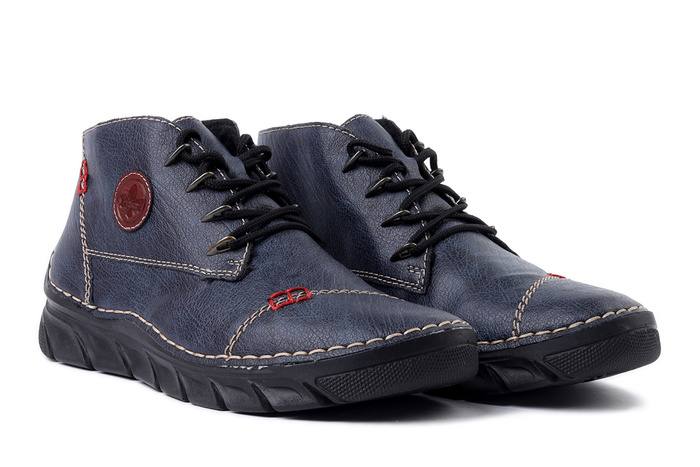 RIEKER 55002-14 blue, trzewiki damskie