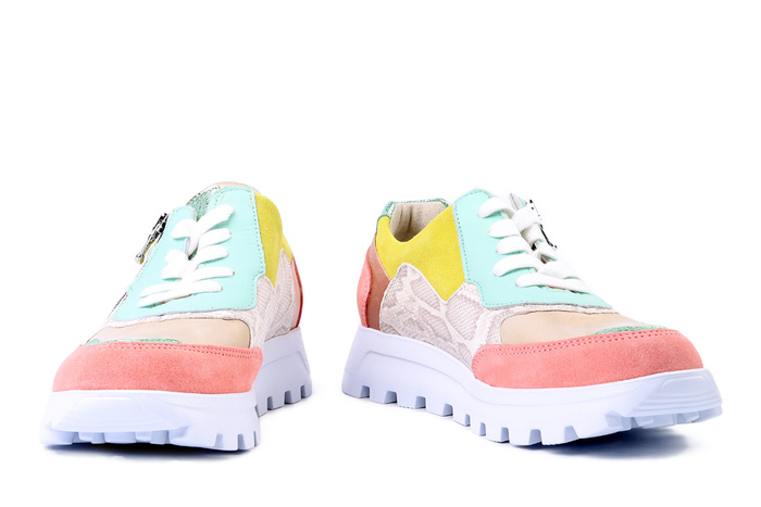 WALDLAUFER 993004909328 melon grun lightgold, półbuty damskie