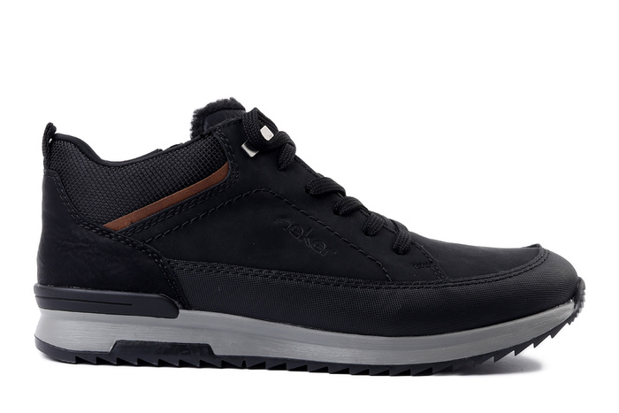 RIEKER 16125-00 black, trzewiki męskie