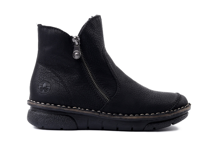 RIEKER 73357-00 black, botki damskie