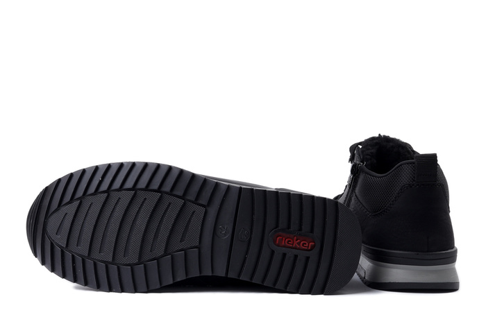 RIEKER 16125-00 black, trzewiki męskie