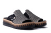 RIEKER V7953-00 black combination, klapki damskie