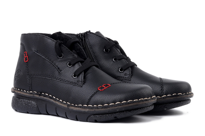 RIEKER 73301-00 black, trzewiki damskie
