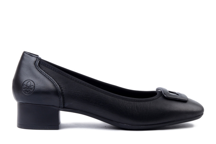 RIEKER 43453-00 black, czółenka damskie