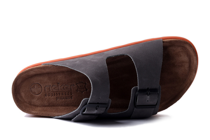 RIEKER 21190-40 grey, klapki męskie