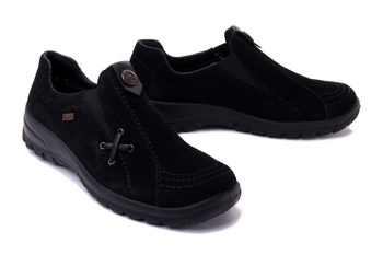 RIEKER L7171-00 black, półbuty/mokasyny damskie