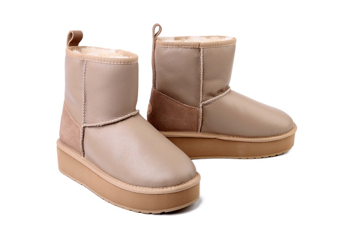 EMU AUSTRALIA W13189 Stinger Mini Flatform Leather sand, botki damskie