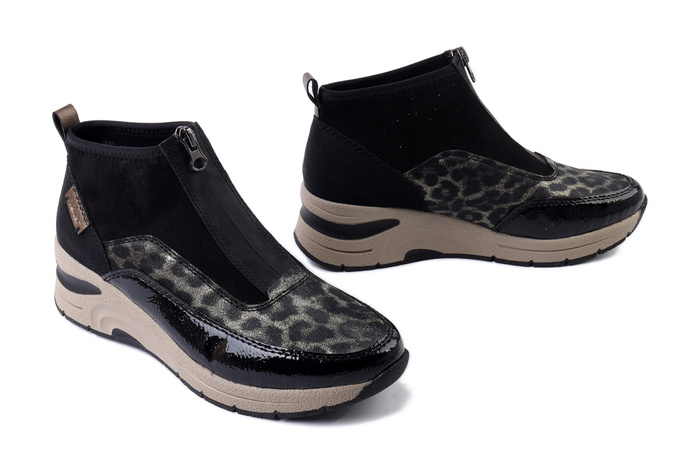 RIEKER N9362-00 black combination, botki damskie