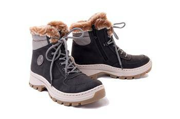 RIEKER X9335-45 grey, trzewiki damskie