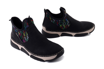 RIEKER 45957-00 black, półbuty damskie