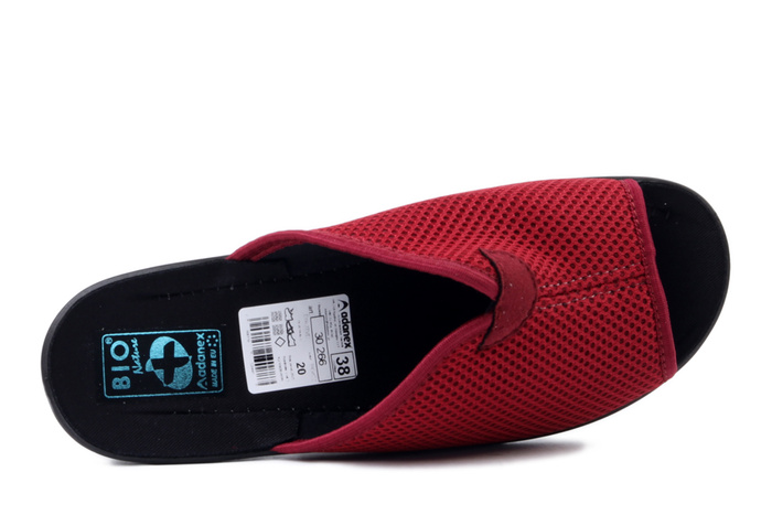 ADANEX 30266 DIK27VD bordowy, kapcie damskie