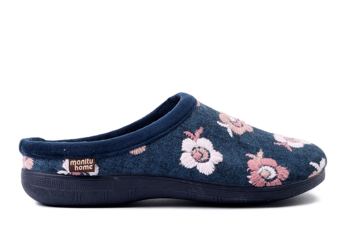MANITU 320224-05 blau, kapcie damskie