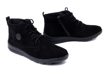 RIEKER Z0022-00 black, trzewiki damskie