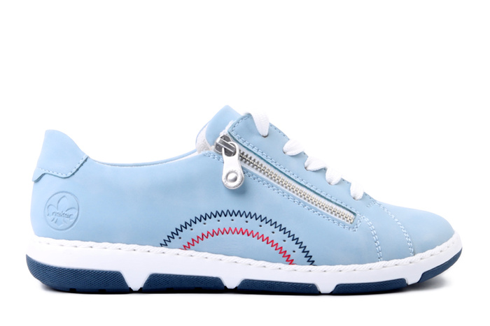 RIEKER 42424-10 blue, półbuty damskie