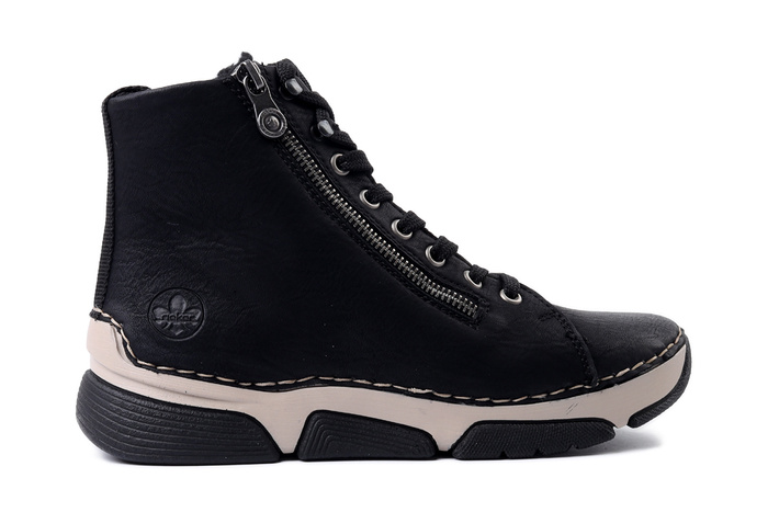 RIEKER 45920-01 black, trzewiki damskie