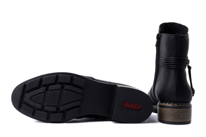 RIEKER 77263-00 black, botki damskie