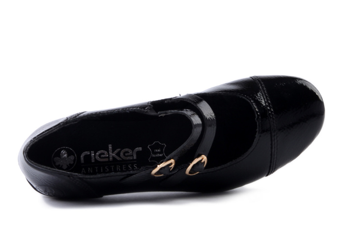 RIEKER 41758-00 black, czółenka damskie