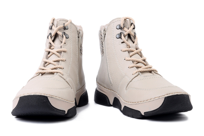 RIEKER 45955-60 beige, trzewiki damskie