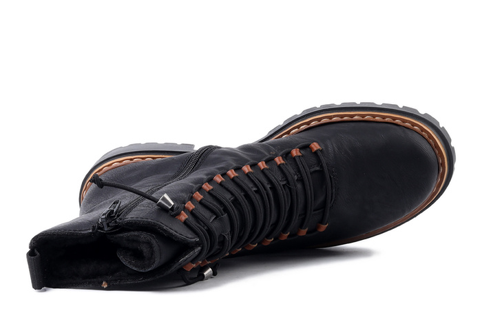 RIEKER 72653-00 black, trzewiki damskie