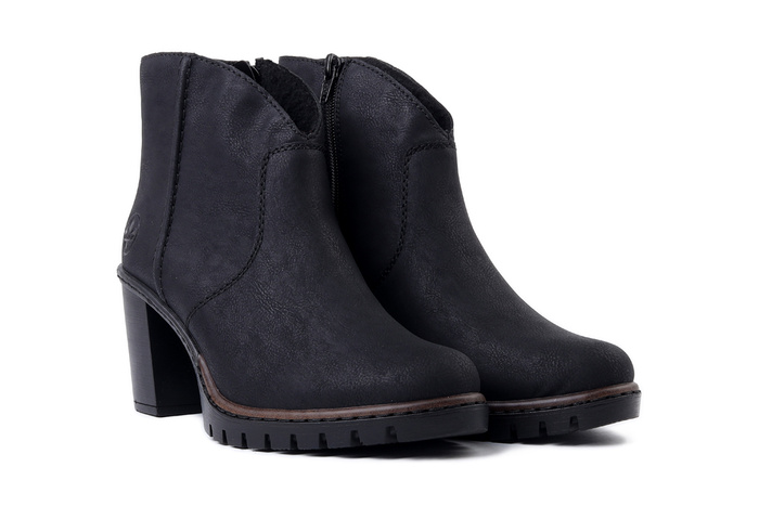 RIEKER Y2553-00 black, botki damskie