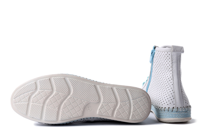 MANITU 990645-03 weiss, trzewiki letnie damskie