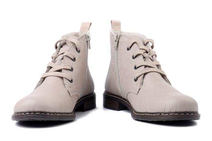 RIEKER 71205-62 beige, trzewiki damskie