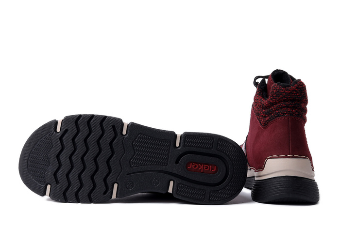 RIEKER 45960-35 red, trzewiki damskie