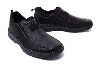 RIEKER 05363-00 black, półbuty/mokasyny męskie