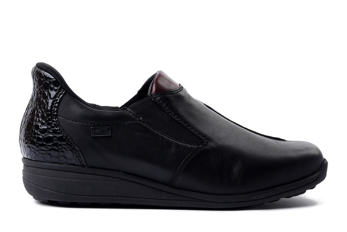 RIEKER TEX 47253-00 black, półbuty damskie