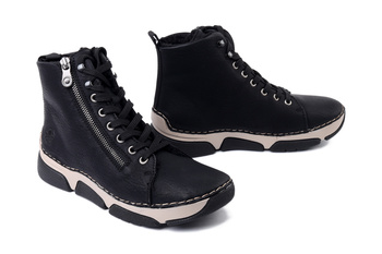 RIEKER 45920-01 black, trzewiki damskie