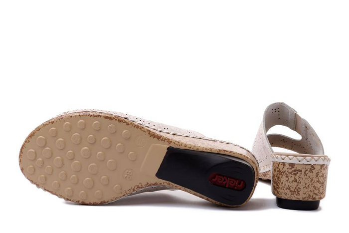 RIEKER 66191-60 beige, klapki damskie