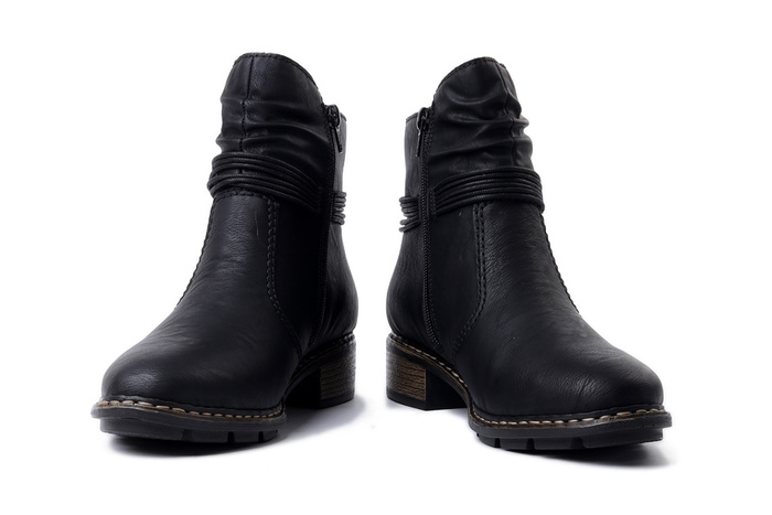 RIEKER 77263-00 black, botki damskie