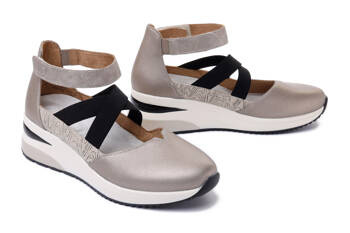 RIEKER REMONTE D2411-90 metallic, półbuty damskie