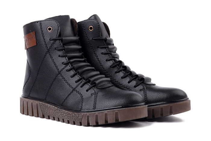 RIEKER Y3421-00 black, trzewiki damskie