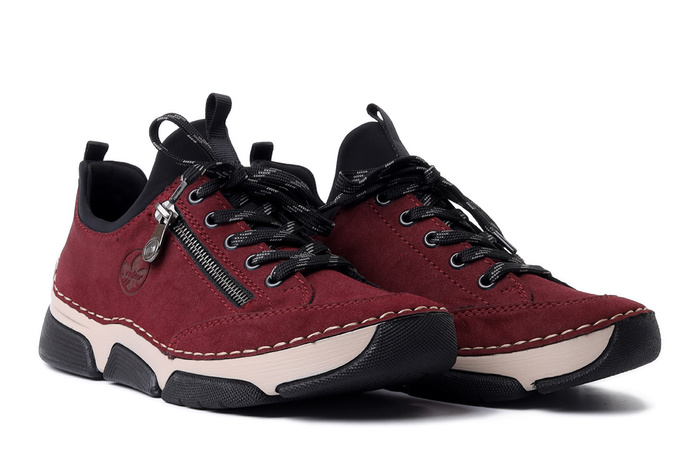 RIEKER 45973-36 red, półbuty damskie