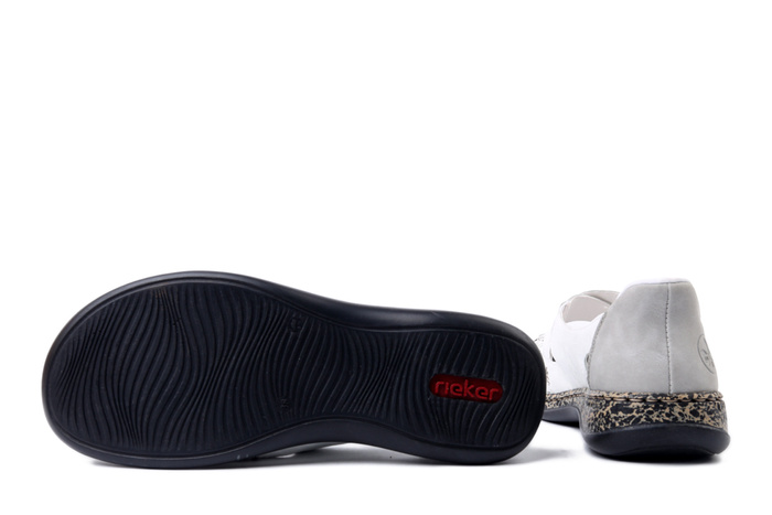 RIEKER 46352-80 white, półbuty letnie damskie