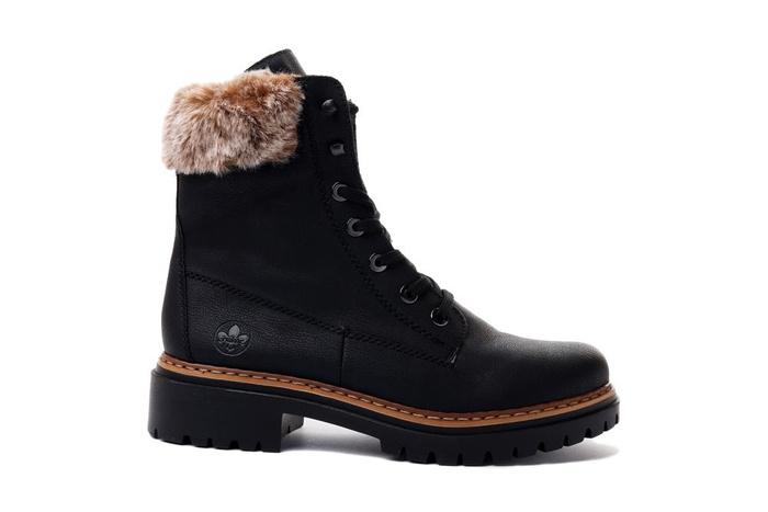RIEKER 72630-00 black, trzewiki damskie
