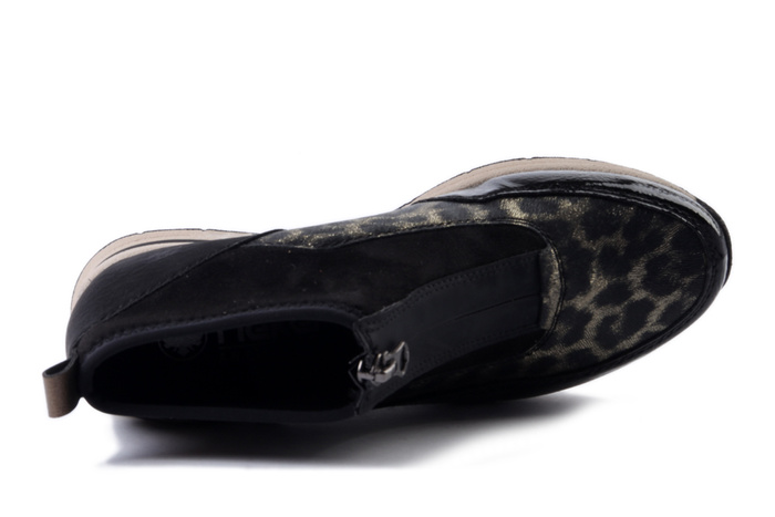 RIEKER N9362-00 black combination, botki damskie
