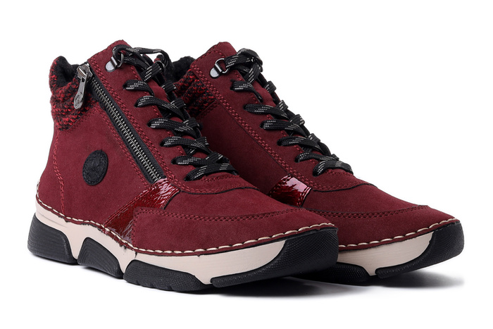 RIEKER 45960-35 red, trzewiki damskie