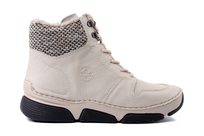 RIEKER 45955-60 beige, trzewiki damskie