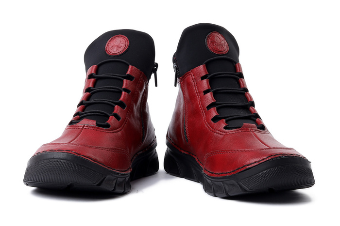 RIEKER 55069-35 red, trzewiki damskie